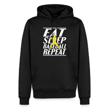 Manger du baseball endormi - Sweat à capuche Premium bio Homme - noir - Devant - Nico (187cm)