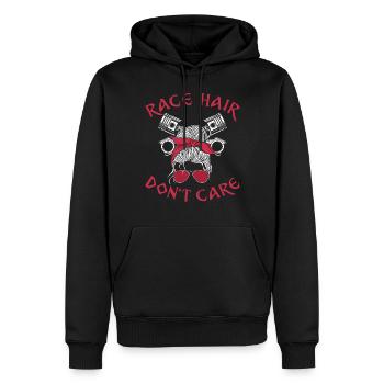 Course de dragster Course de voitures Course de filles - Sweat à capuche Premium bio Homme - noir - Devant - Nico (187cm)