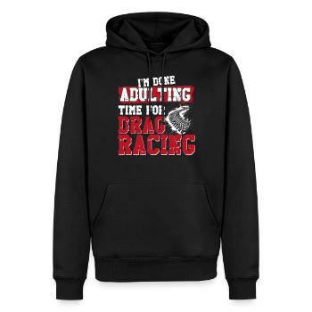 Drag Racing Race Car Vintage Je suis - Sweat à capuche Premium bio Homme - noir - Devant - Nico (187cm)
