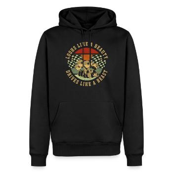 Drag Racing Race Car Girl Retro - Männer Premium Bio Hoodie - Schwarz - Vorne - Nico (187cm)