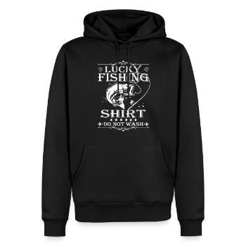 Funny Fishing Design Fisherman - Männer Premium Bio Hoodie - Schwarz - Vorne - Nico (187cm)
