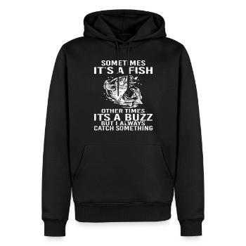 Funny Fishing Design Fisherman - Männer Premium Bio Hoodie - Schwarz - Vorne - Nico (187cm)