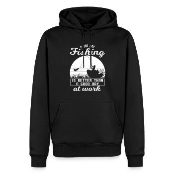 Funny Fishing Design Fisherman - Männer Premium Bio Hoodie - Schwarz - Vorne - Nico (187cm)