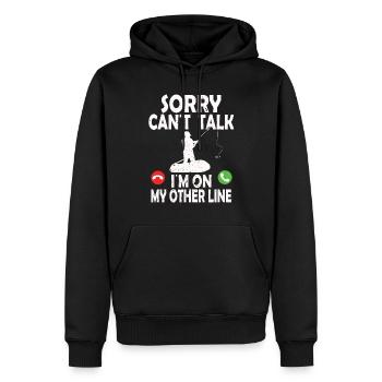Funny Fishing Design Fisherman - Männer Premium Bio Hoodie - Schwarz - Vorne - Nico (187cm)