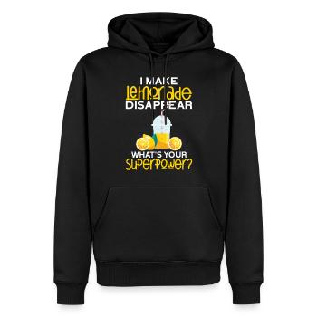 Limonade Geschenkideen - Männer Premium Bio Hoodie - Schwarz - Vorne - Nico (187cm)