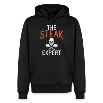 Steak-Liebhaber-Steak-Geschenk - Männer Premium Bio Hoodie - Schwarz - Vorne - Nico (187cm)
