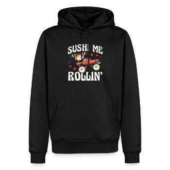 Sushi Me Rollin' Japanischer Feinschmecker Ich - Männer Premium Bio Hoodie - Schwarz - Vorne - Nico (187cm)