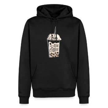 I run on iced coffee lover caffeine drinker - Men’s Premium Organic Hoodie - black - Front - Nico (187cm)