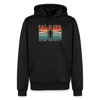 Répéter Manger la rangée de sommeil - Sweat à capuche Premium bio Homme - noir - Devant - Nico (187cm)