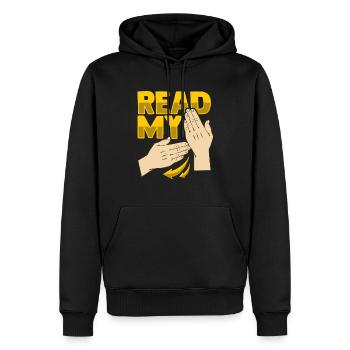 ASL Hand gestures Deaf hearing loss - Men’s Premium Organic Hoodie - black - Front - Nico (187cm)