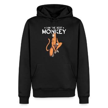 Chimpanzee Monkey Orangutan Monkey - I Am The Best - Männer Premium Bio Hoodie - Schwarz - Vorne - Nico (187cm)