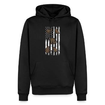 Monkey American Flag Monkeys - Orangutan Monkeys - Männer Premium Bio Hoodie - Schwarz - Vorne - Nico (187cm)