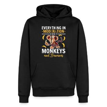 Orangutan Monkey Chimpanzee Monkey Lover - Funny M - Men’s Premium Organic Hoodie - black - Front - Nico (187cm)