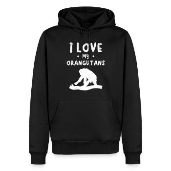 I Love My Orangutans - Orangutan Monkey Orangutan - Männer Premium Bio Hoodie - Schwarz - Vorne - Nico (187cm)