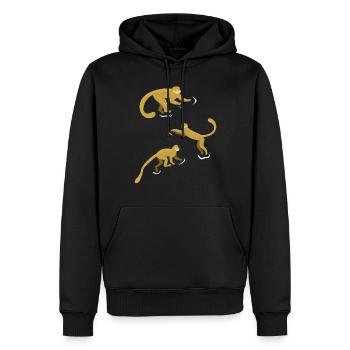 Chimpanzee Monkey Orangutan Monkey - Cute Monkey - Männer Premium Bio Hoodie - Schwarz - Vorne - Nico (187cm)