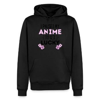 Anime St Patricks Day Manga Lucky Gift - Sweat à capuche Premium bio Homme - noir - Devant - Nico (187cm)