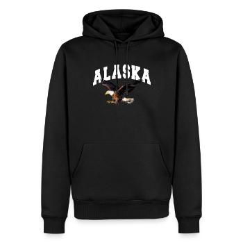 Alaska Geschenk USA Natur Bär Denali Grizzly Wald - Männer Premium Bio Hoodie - Schwarz - Vorne - Nico (187cm)