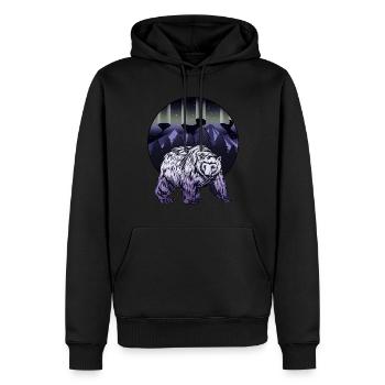 Alaska Geschenk USA Natur Bär Denali Grizzly Wald - Männer Premium Bio Hoodie - Schwarz - Vorne - Nico (187cm)