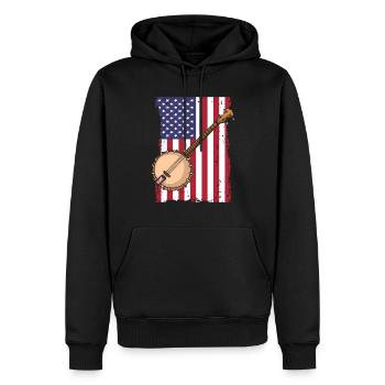 Banjo - Männer Premium Bio Hoodie - Schwarz - Vorne - Nico (187cm)