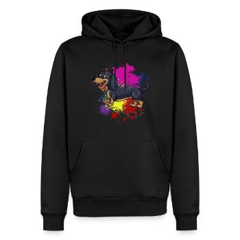 Teckel Cadeau Dixie Viennese Doxie Teckel - Sweat à capuche Premium bio Homme - noir - Devant - Nico (187cm)