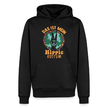 Hippie Tshirt Peace Bewegung Woodstock Boho Groove - Männer Premium Bio Hoodie - Schwarz - Vorne - Nico (187cm)