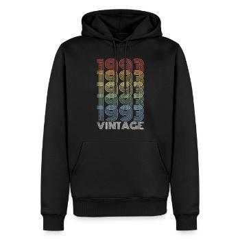 30 ans né en 1993 rétro 30e anniversaire - Sweat à capuche Premium bio Homme - noir - Devant - Nico (187cm)