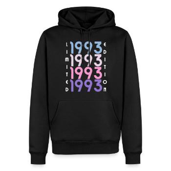 30 ans né en 1993 rétro 30e anniversaire - Sweat à capuche Premium bio Homme - noir - Devant - Nico (187cm)