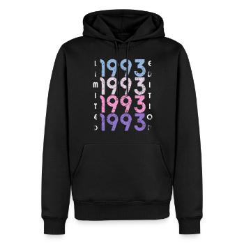 30 ans né en 1993 rétro 30e anniversaire - Sweat à capuche Premium bio Homme - noir - Devant - Nico (187cm)