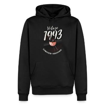 30 ans né en 1993 rétro 30e anniversaire - Sweat à capuche Premium bio Homme - noir - Devant - Nico (187cm)