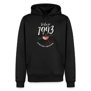 30 ans né en 1993 rétro 30e anniversaire - Sweat à capuche Premium bio Homme - noir - Devant - Nico (187cm)