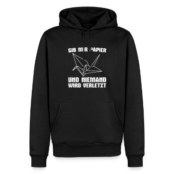Kranich falten Origami Faltkunst - Männer Premium Bio Hoodie - Schwarz - Vorne - Nico (187cm)