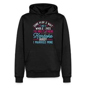 Chanteur de karaoké Mari Femme - Sweat à capuche Premium bio Homme - noir - Devant - Nico (187cm)