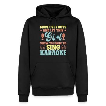Le chanteur de karaoké se déplace sur les gars et - Sweat à capuche Premium bio Homme - noir - Devant - Nico (187cm)
