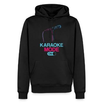Karaoké Singer Mode Karaoké activé - Sweat à capuche Premium bio Homme - noir - Devant - Nico (187cm)
