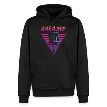 Karaoke Singer Retro 80s 90s - Männer Premium Bio Hoodie - Schwarz - Vorne - Nico (187cm)