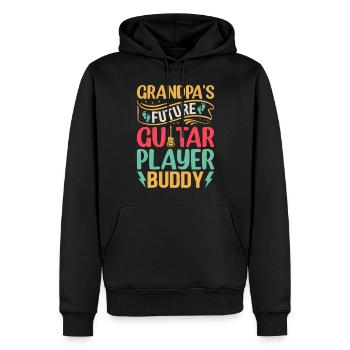 Le futur guitariste de grand-père Buddy - Newborn Gui - Sweat à capuche Premium bio Homme - noir - Devant - Nico (187cm)