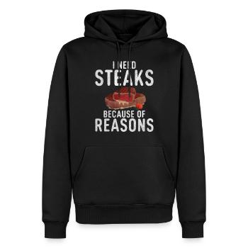 Steak Lover Steak Geschenk - Männer Premium Bio Hoodie - Schwarz - Vorne - Nico (187cm)
