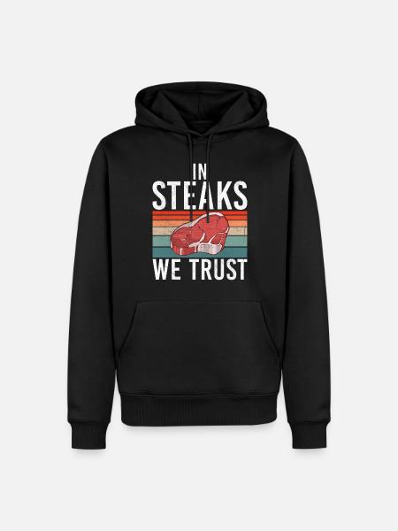 Steak Lover Steak Geschenk - Männer Premium Bio Hoodie - Schwarz
