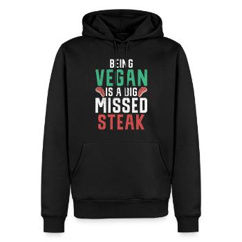 Steak Lover Steak Geschenk - Männer Premium Bio Hoodie - Schwarz - Vorne - Nico (187cm)