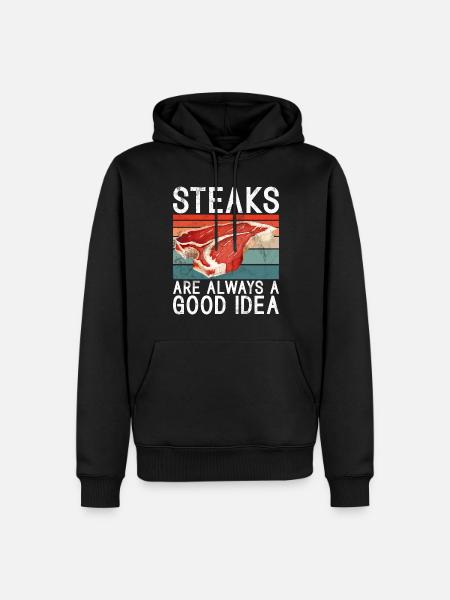Steak Lover Steak Gift - Men’s Premium Organic Hoodie - black