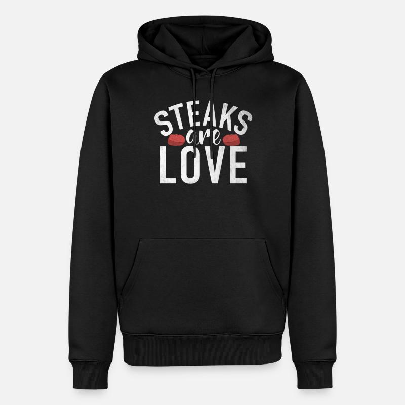 Steak Lover Steak Cadeau - Sweat à capuche Premium bio Homme - noir