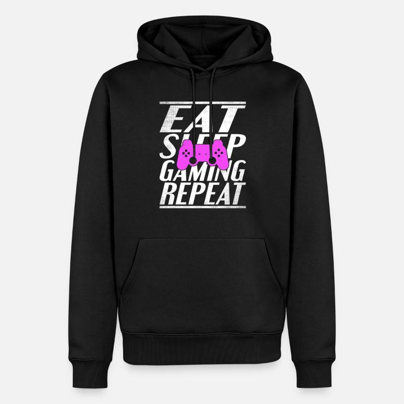 Manger dormir Jeu - Sweat à capuche Premium bio Homme - noir
