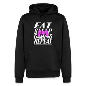 Manger dormir Jeu - Sweat à capuche Premium bio Homme - noir - Devant - Nico (187cm)