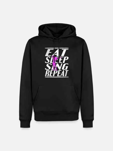 Eating Sleeping Singing - Men’s Premium Organic Hoodie - black