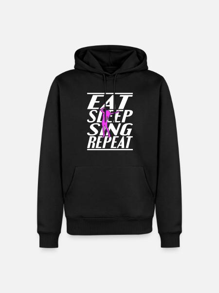 Eating Sleeping Singing - Men’s Premium Organic Hoodie - black