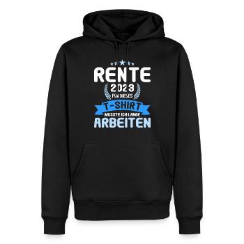 Rentner 2023 Rentnerin 2023 Rente 2023 - Männer Premium Bio Hoodie - Schwarz - Vorne - Nico (187cm)