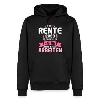 Rentner 2023 Rentnerin 2023 Rente 2023 - Männer Premium Bio Hoodie - Schwarz - Vorne - Nico (187cm)