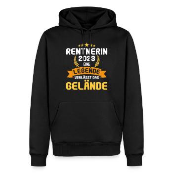 Prévoyance Retraite Adieu Collègue Retraité 2023 - Sweat à capuche Premium bio Homme - noir - Devant - Nico (187cm)