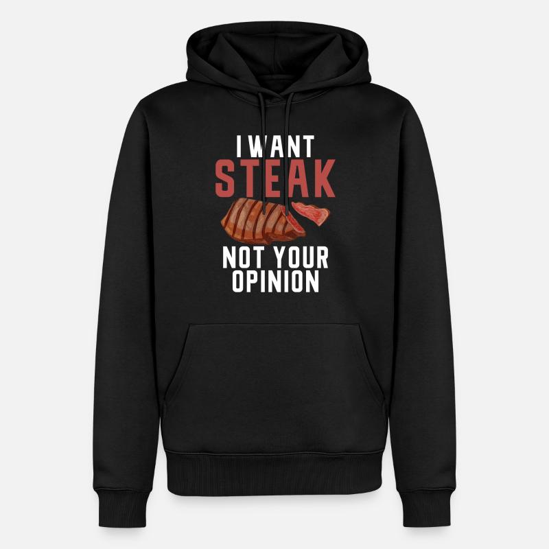 Steak Lover Steak Cadeau - Sweat à capuche Premium bio Homme - noir