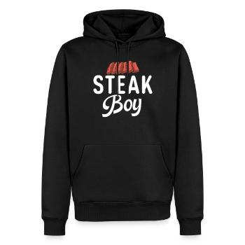 Steak Lover Steak Geschenk - Männer Premium Bio Hoodie - Schwarz - Vorne - Nico (187cm)